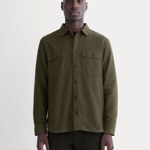 Everlane Men's Heavyweight Overshirt, Uniform Sweater in Heathered Green, Medium